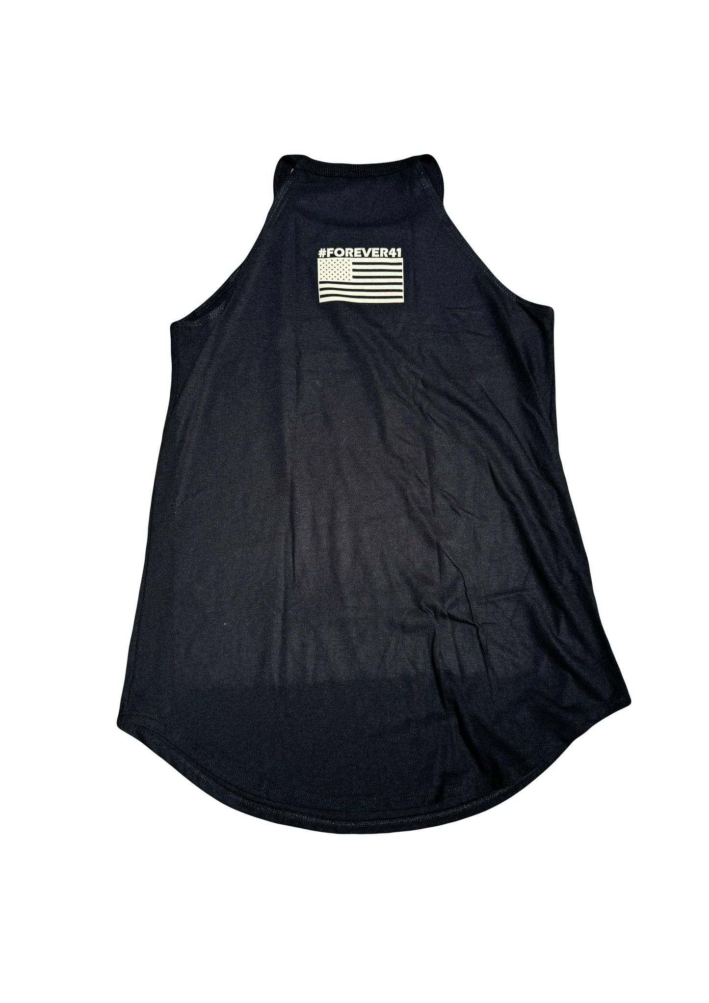 Ladies High Neck Macedo Baseball Tank Top (Black)