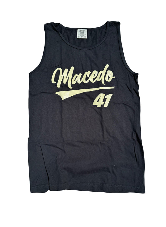 Unisex Macedo Baseball Tank Top (Black)