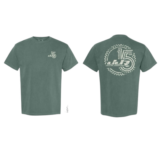 15 Year Checkered Design T-Shirt (Blue Spuce)