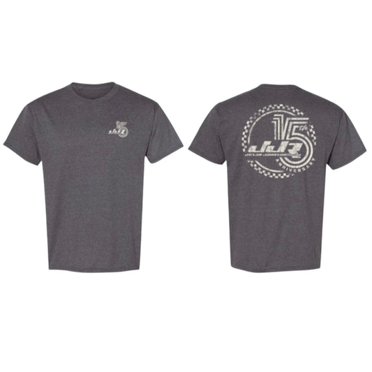 15 Year Checkered Design T-Shirt (Heather Charcoal)