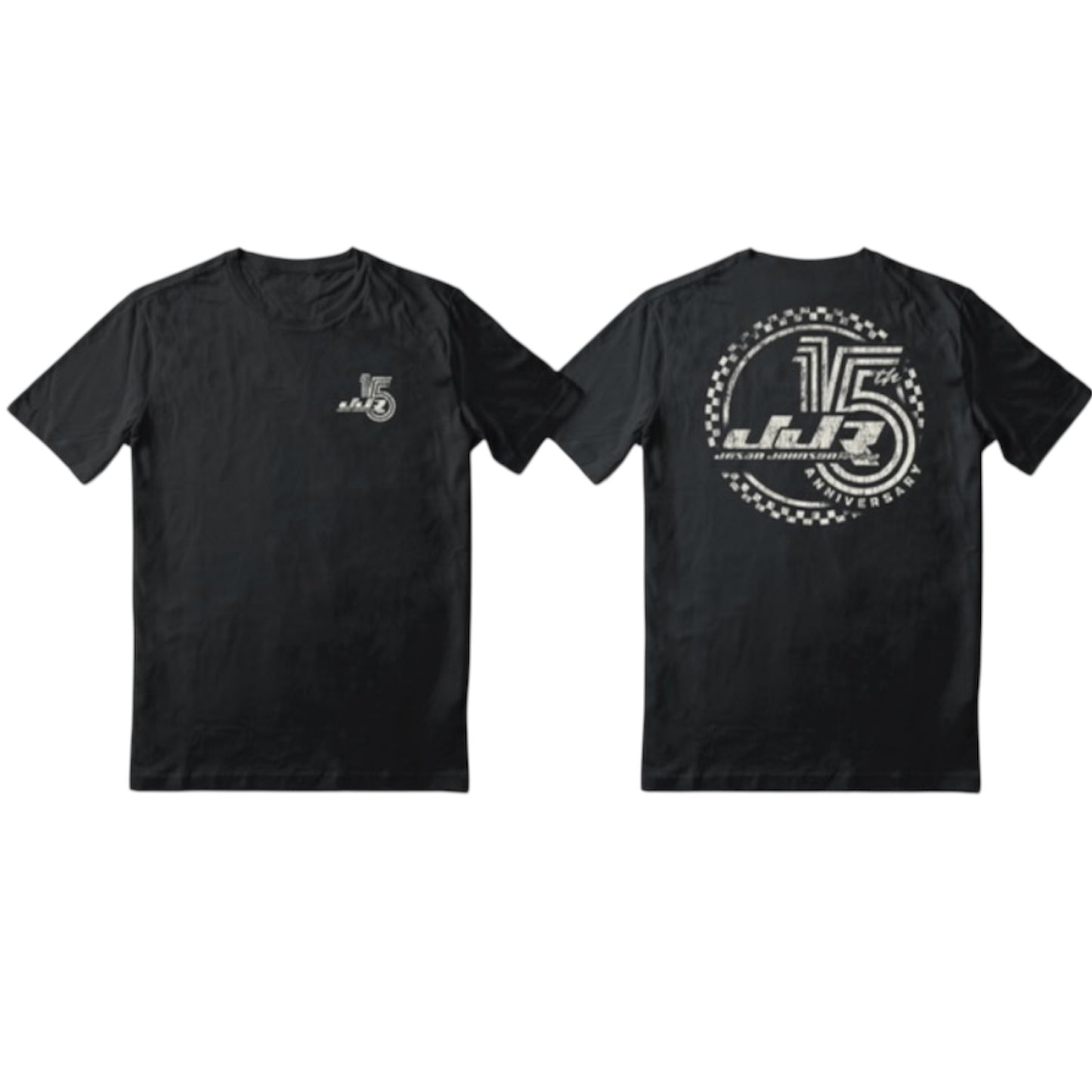 Youth 15 Year Checkered Design T-Shirt (Black)