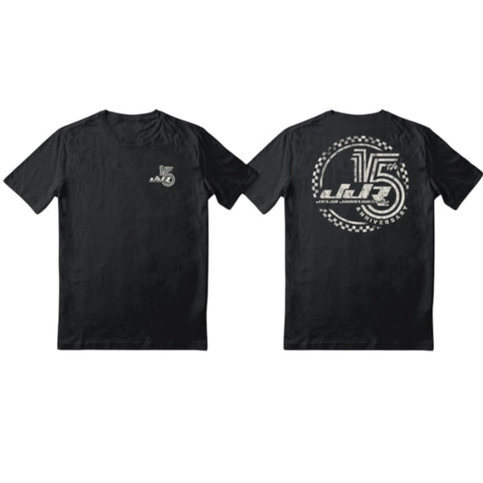 Youth 15 Year Checkered Design T-Shirt (Black)
