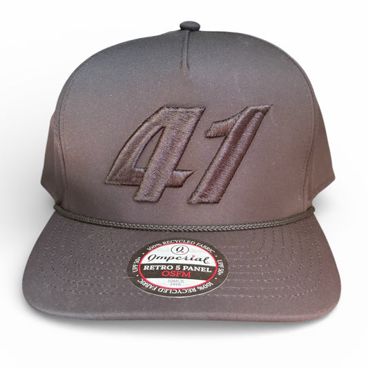 Blacked Out W/ Puffy Black 41 Snap back Hat (Black)