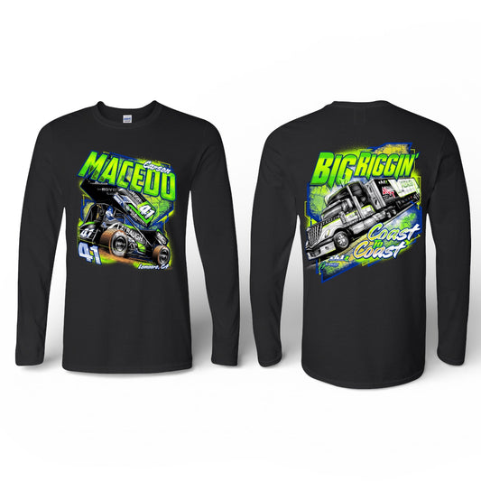Big Riggin Design T-Shirt Large Front (Black L/S)