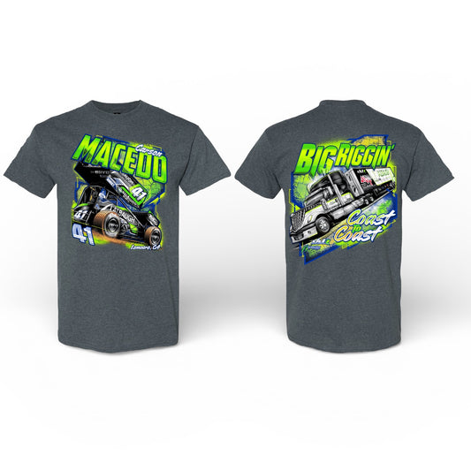 Big Riggin Design T-Shirt Large Front (Graphite Heather)