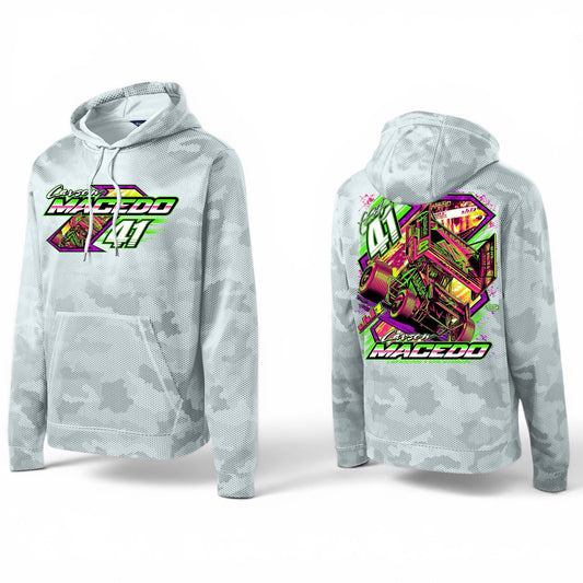 Midnight Neon Design Hoodie Polyester Camo Hex (Iron Grey)