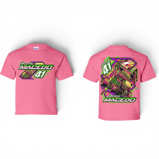 Youth Midnight Neon Design T-Shirt (Safety Pink)