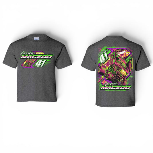 Youth Midnight Neon Design T-Shirt (Heather Charcoal)