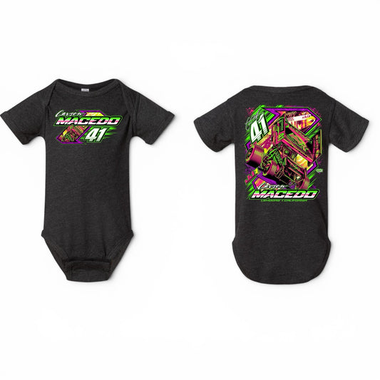 Infant Midnight Neon Design Onesie (Heather Charcoal)