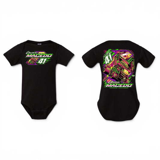 Toddler Midnight Neon Design Onesie (Black)