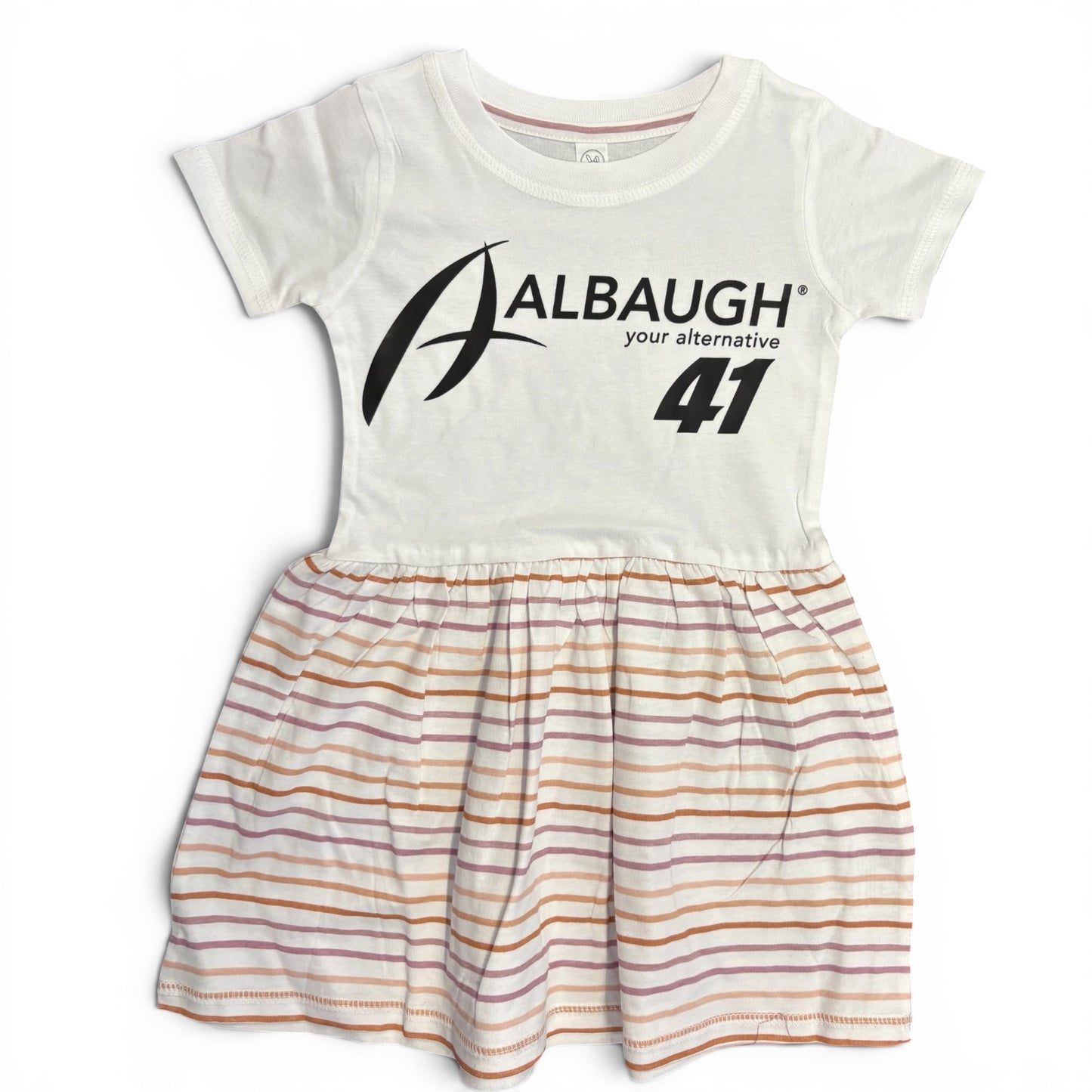 Toddler Albaugh 41 Dress (White W/ Stripes)