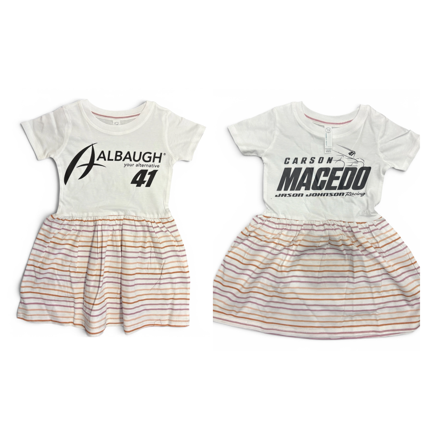 Toddler Albaugh 41/Macedo 41 Dress (White W/ Stripes)