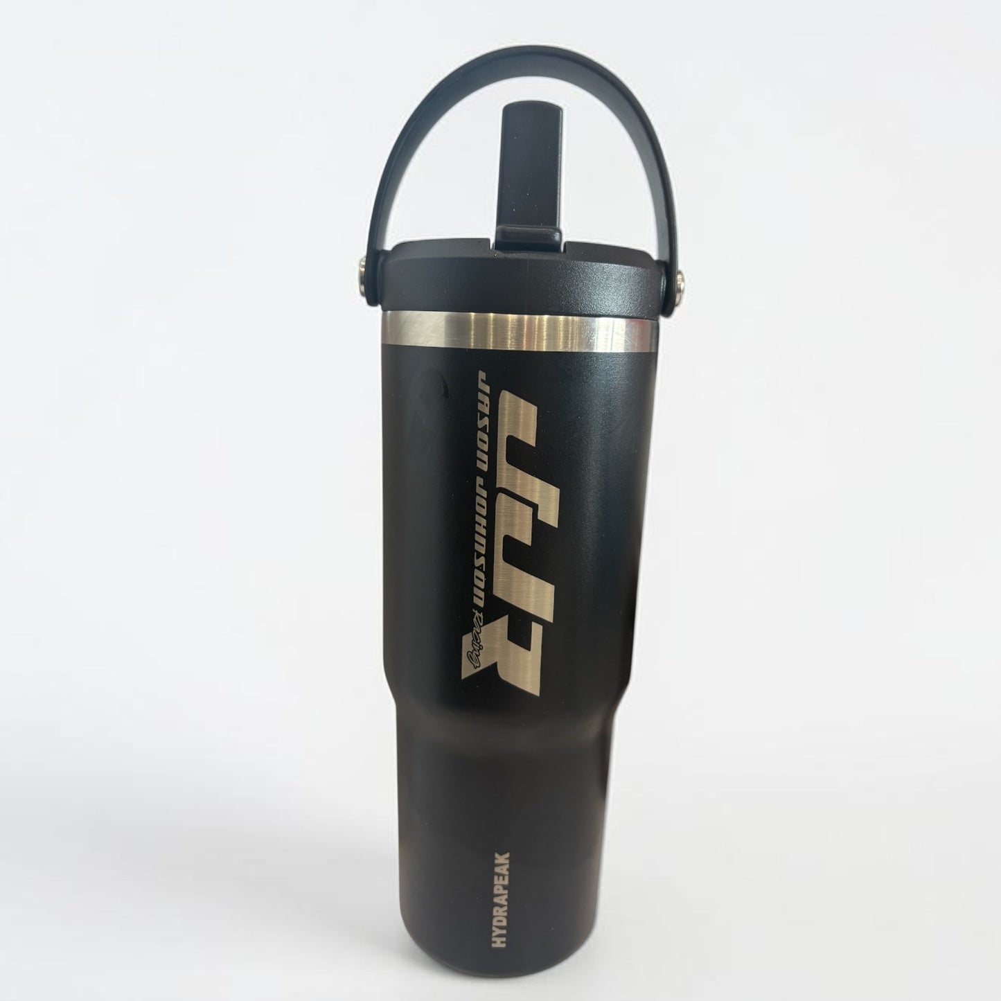HydroPeak Flip-Top Straw 32oz Tumbler W/ Handle (Black)