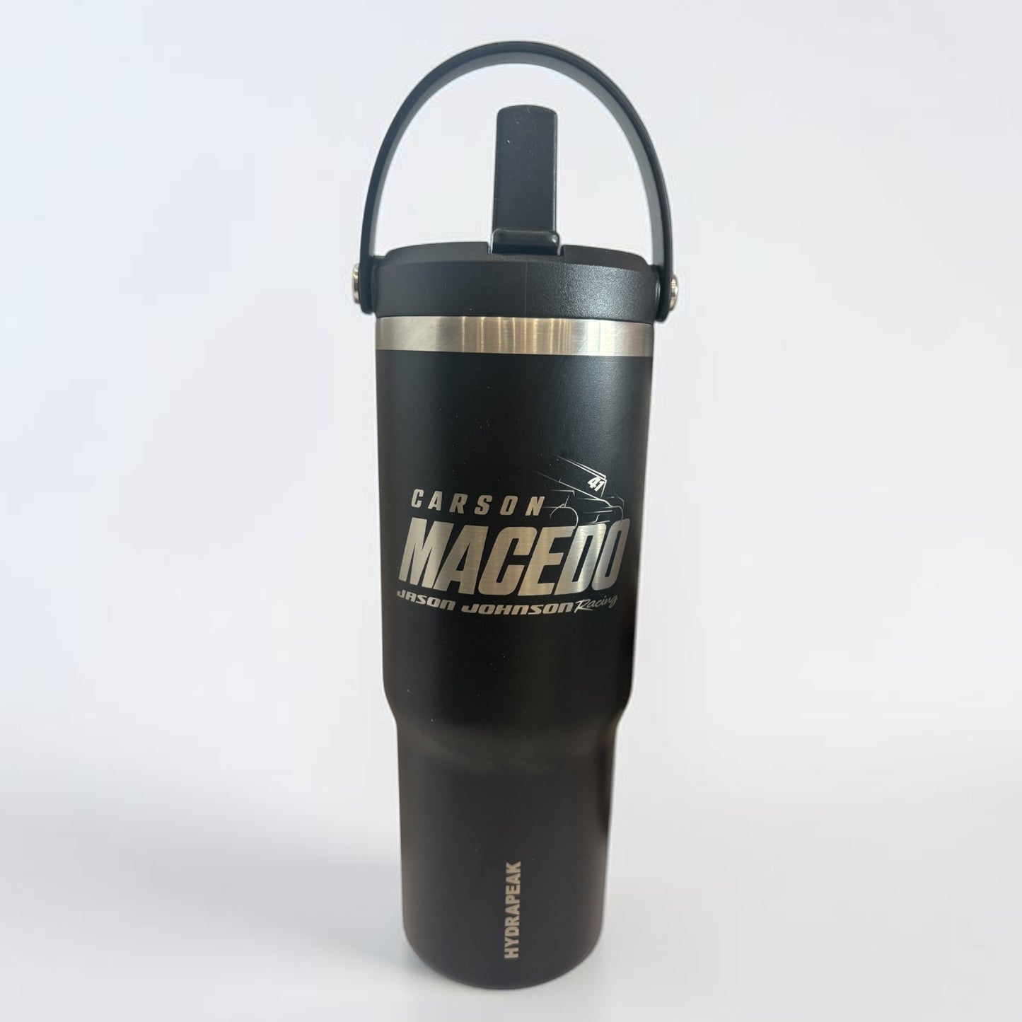 HydroPeak Flip-Top Straw 32oz Tumbler W/ Handle (Black)