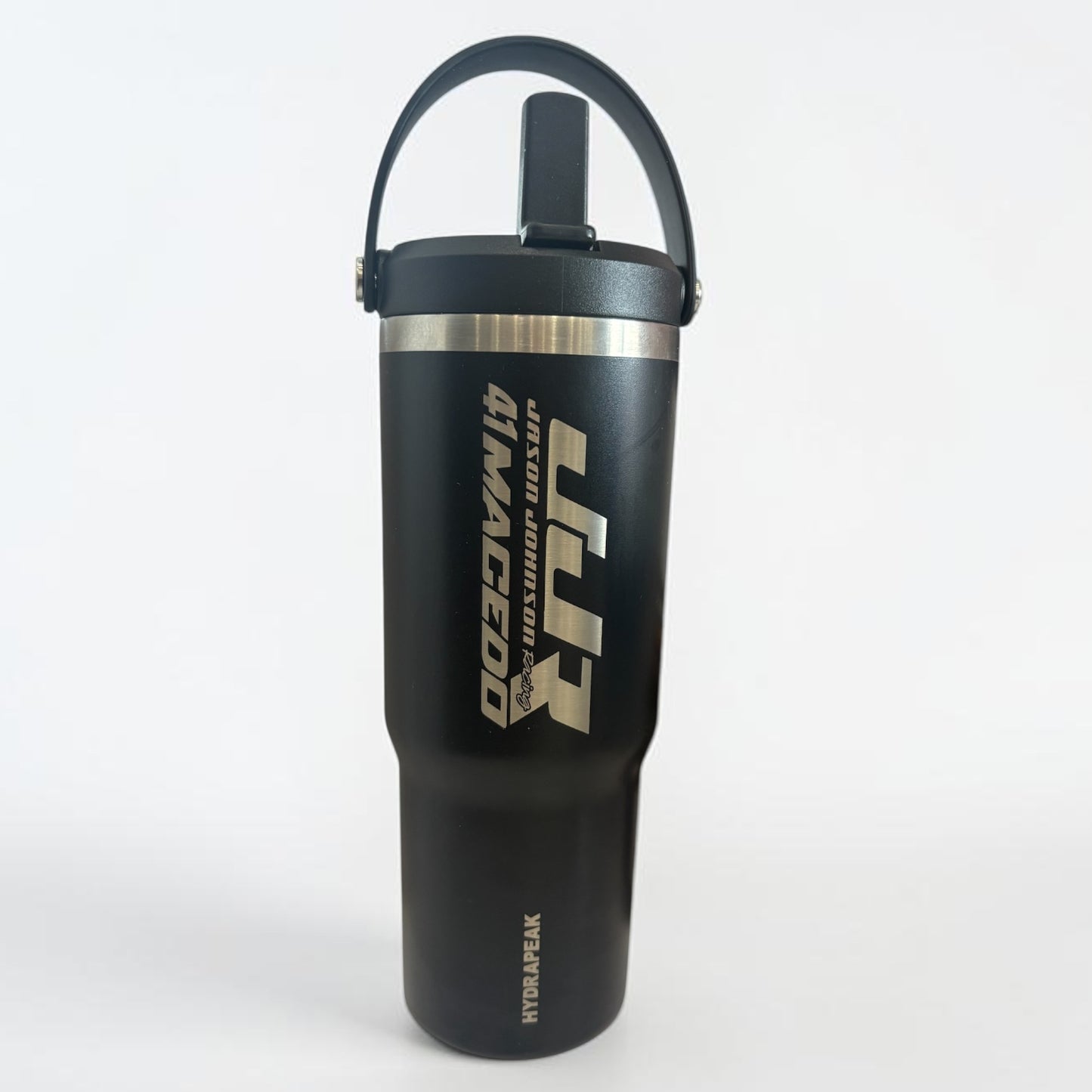 HydroPeak Flip-Top Straw 32oz Tumbler W/ Handle (Black)