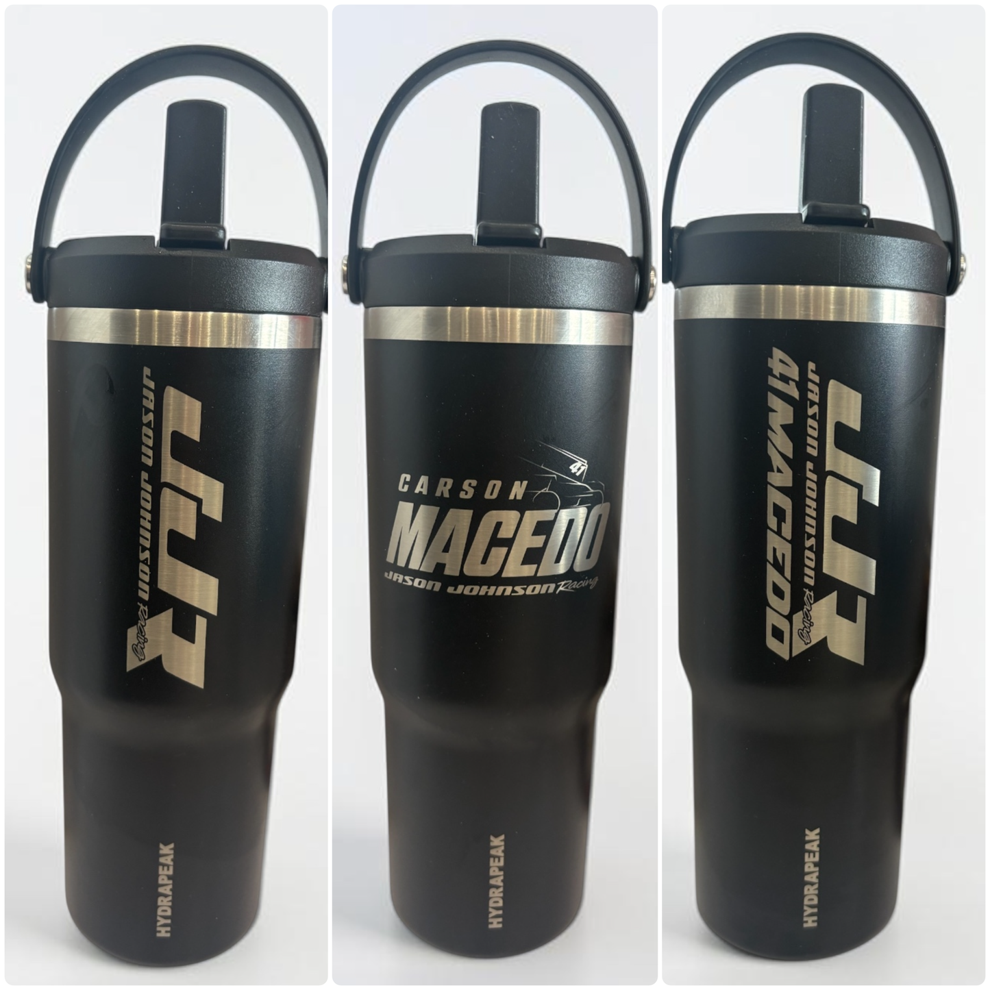 HydroPeak Flip-Top Straw 32oz Tumbler W/ Handle (Black)