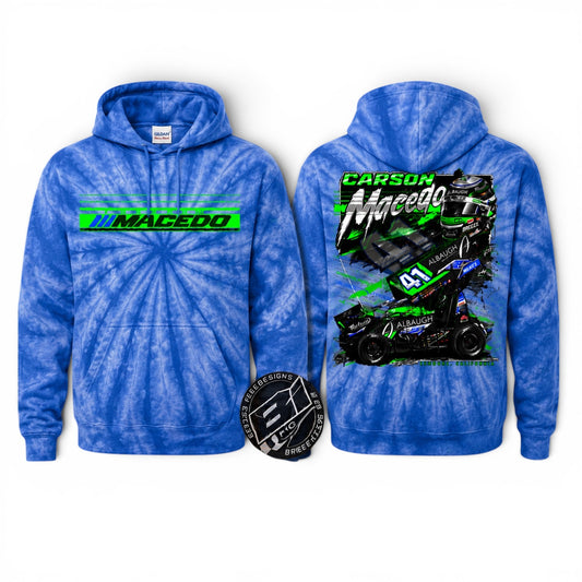 The Macedo Line Design, Hoodie (Tie Dye Royal)