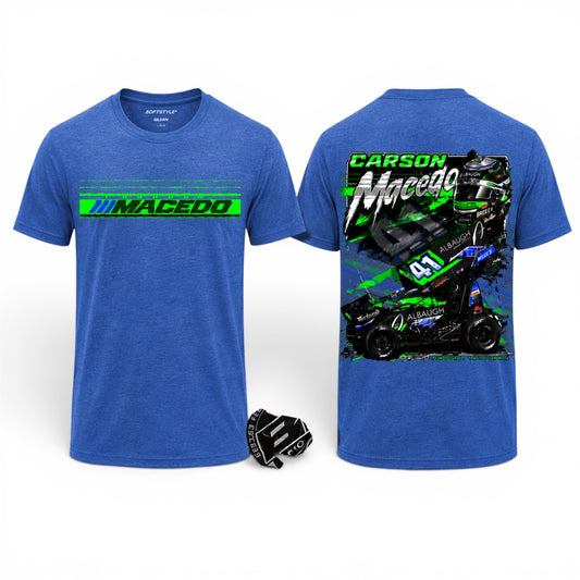 The Macedo Line Design T-Shirt (Heather Royal Blue Soft Style)