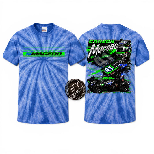 The Macedo Line Design T-Shirt (Tie dye Royal Blue)