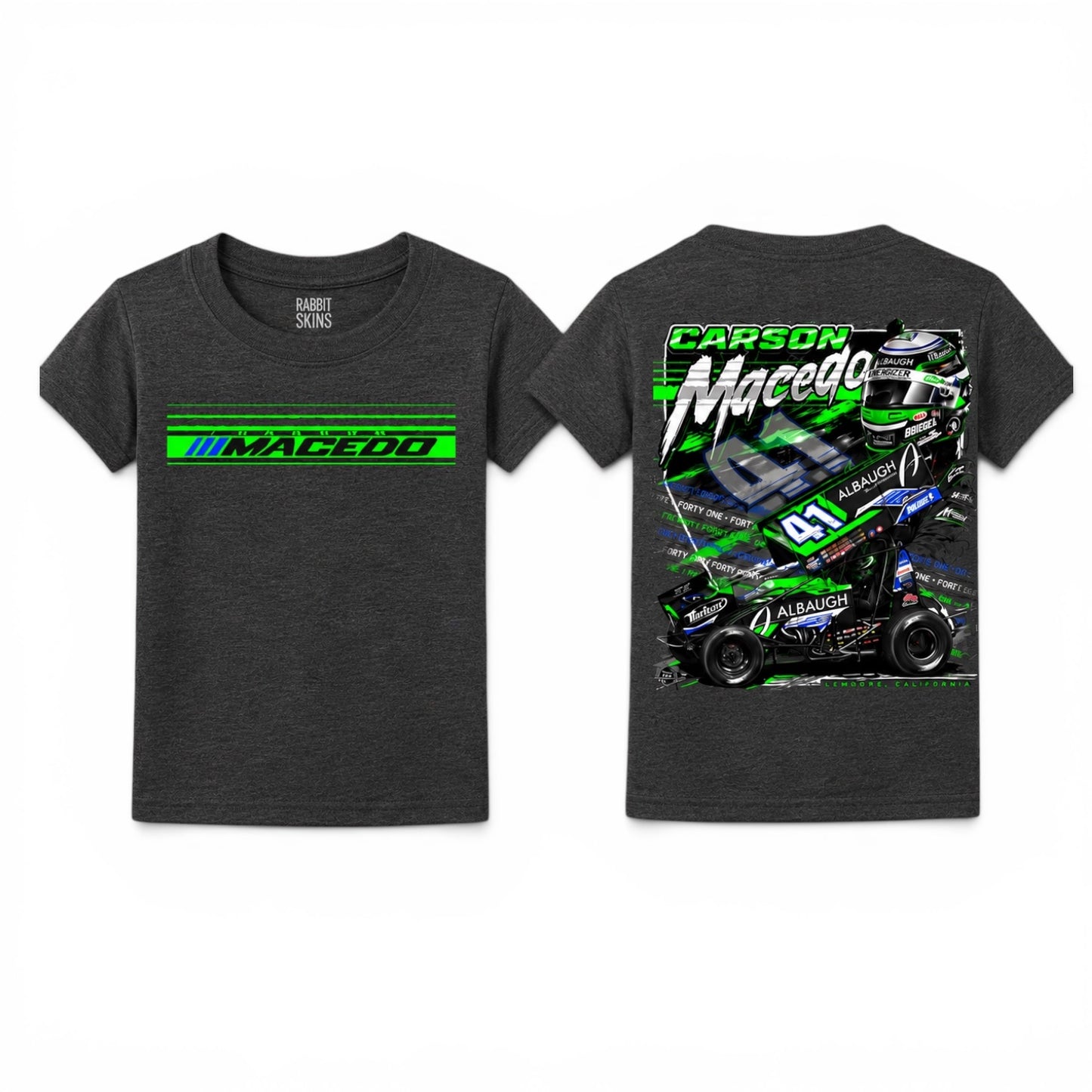 Toddler/Youth The Macedo Line Design T-Shirt, (Dark Grey Heather)