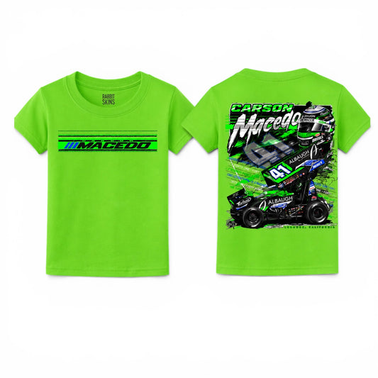 Toddler/Youth The Macedo Line Design T-Shirt, (Neon/Lime Green)
