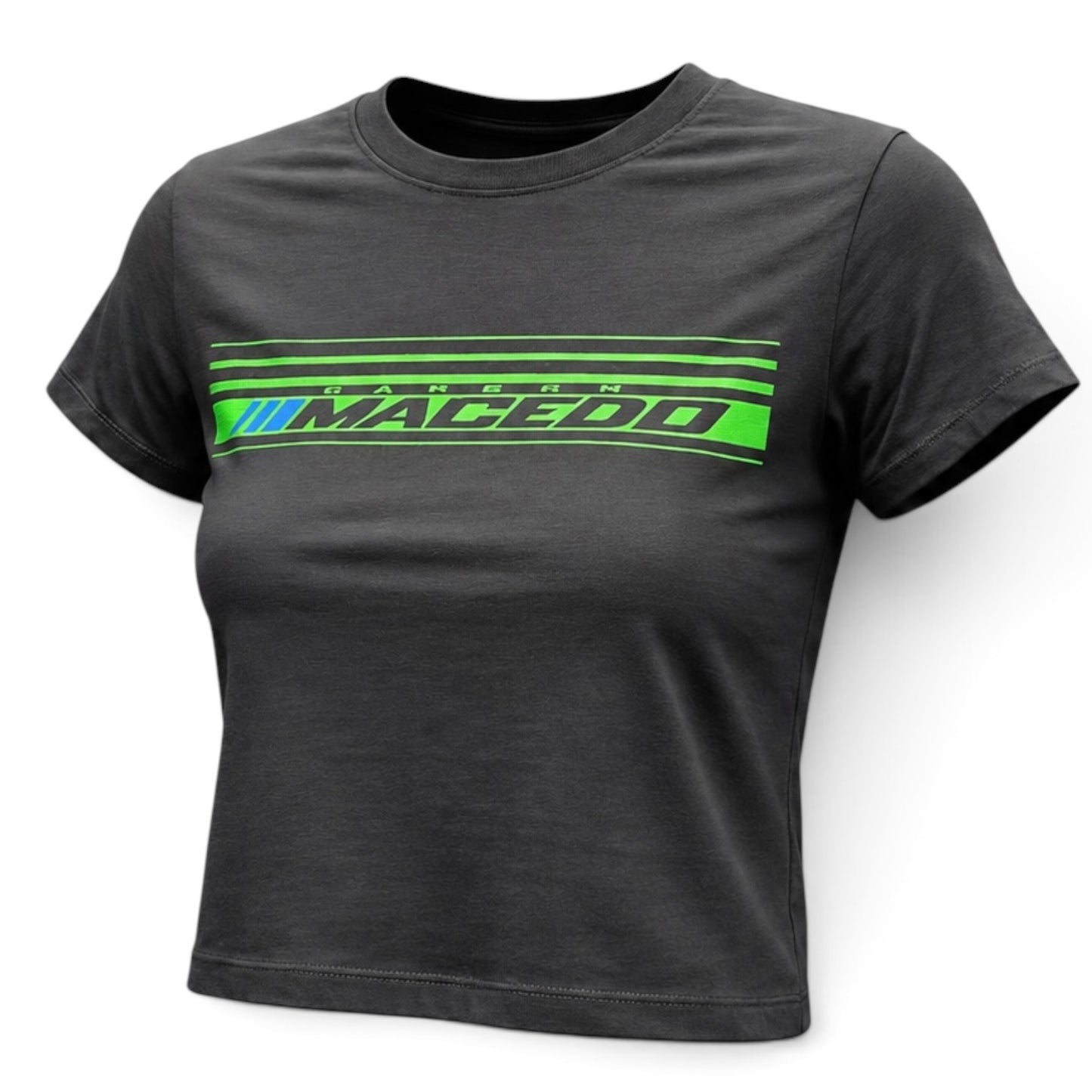 Ladies (Front Only) The Macedo Line Boxy Crop T-Shirts (Assorted Colors)