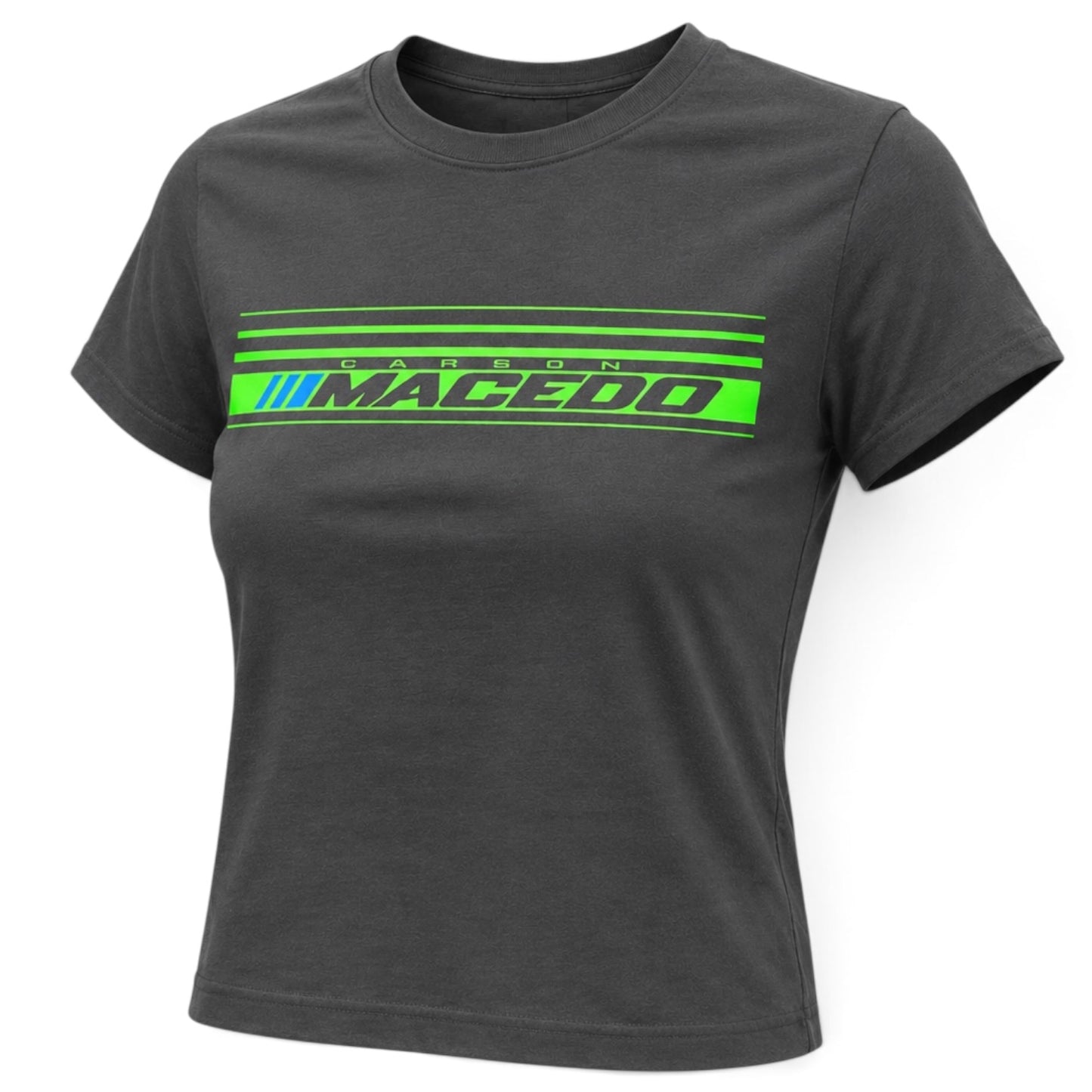 Ladies (Front Only) The Macedo Line Boxy Crop T-Shirts (Assorted Colors)