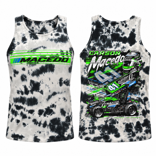 Men's The Macedo Line Design Tank (Tie Dye Dark Blue)