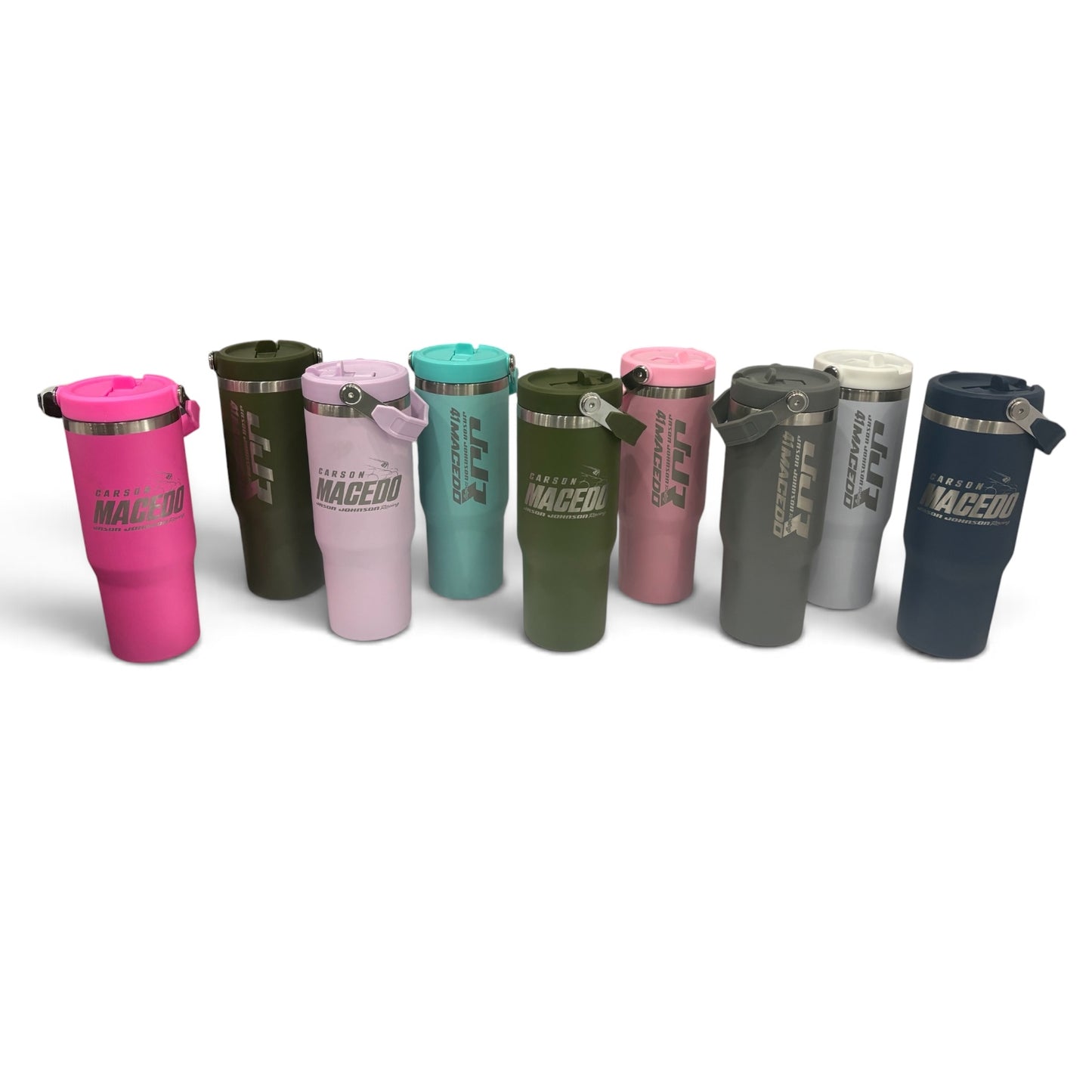 Flip Top Straw W/ Carrying Handle (Assorted Colors & Variations)