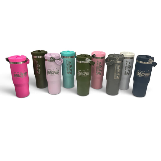 Flip Top Straw W/ Carrying Handle (Assorted Colors & Variations)