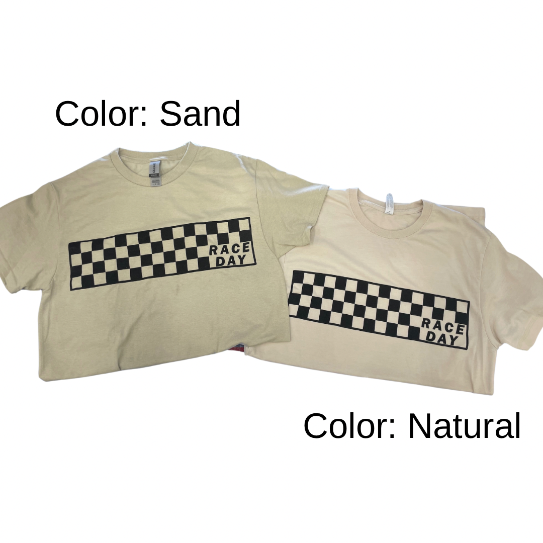Checkered Race Day T-Shirt (Sand)