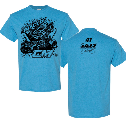 Matte Magic T-Shirt W/ Car On Front (Neon Blue)
