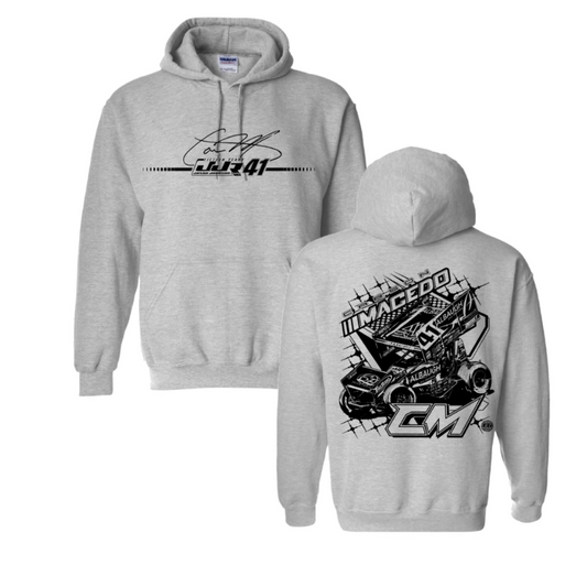 Matte Magic Hoodie W/ Car On Back (Ash Grey)