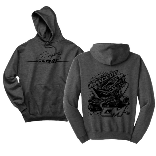 Matte Magic Hoodie W/ Car On Back (Dark Grey)