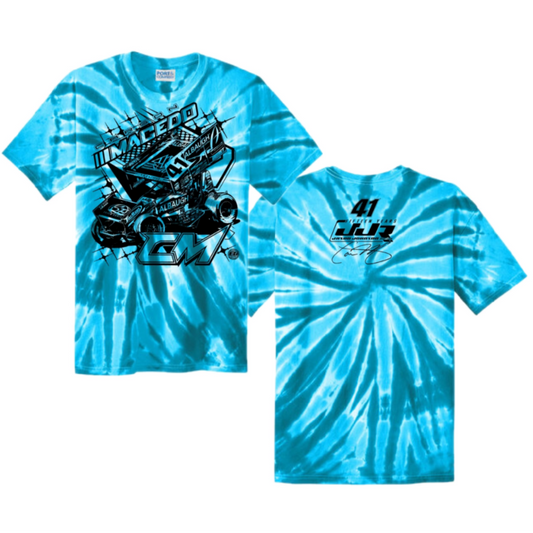 Matte Magic T- Shirt W/ Car On Front (Turquoise Tie-Dye)