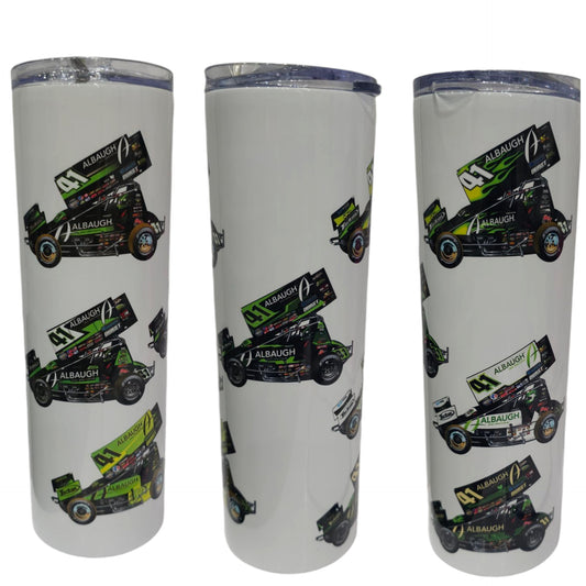Over the Years 30oz Skinny Tumbler (White W/ all cars Carson drove)
