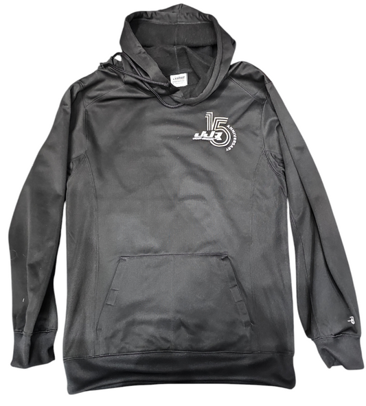 15 Year Anniversary Polyester (Badger) Hoodie (Black)