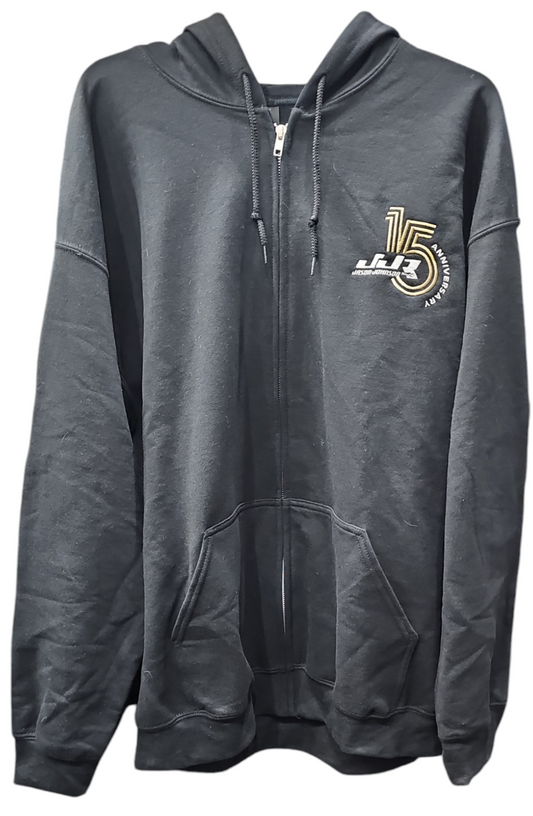 15 Year Anniversary Zip Up Hoodie (Black)