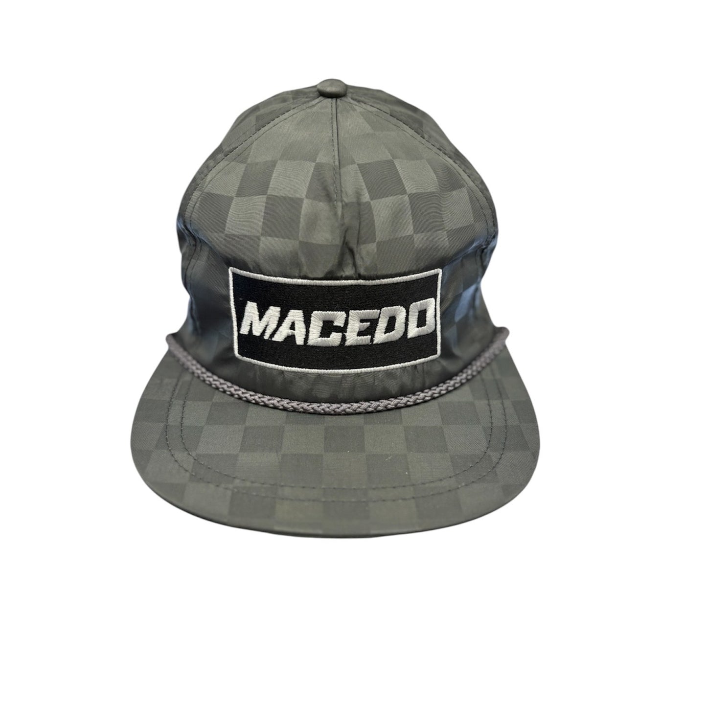 Checkered Rope Hat Snapback (Grey)