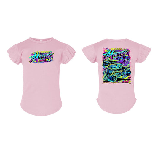 Toddler 2025 Neon T-Shirt Flutter Sleeve (Light Pink)