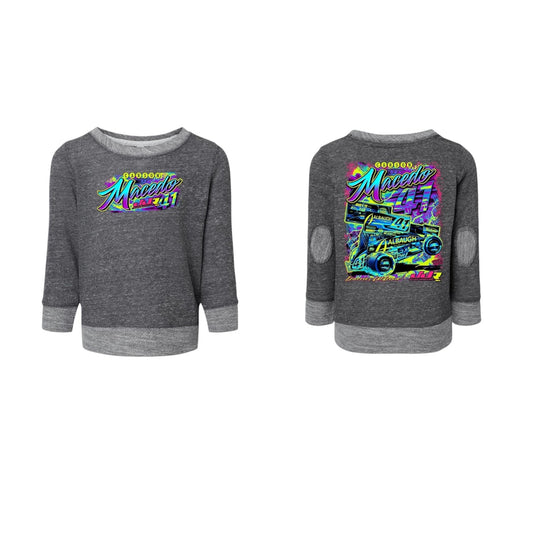 Toddler 2025 Neon Long Sleeve French Terry Crew (Smokey Gray)
