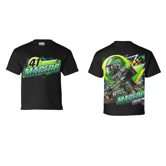 Youth Summer Sunshine Design T-Shirt (Black)