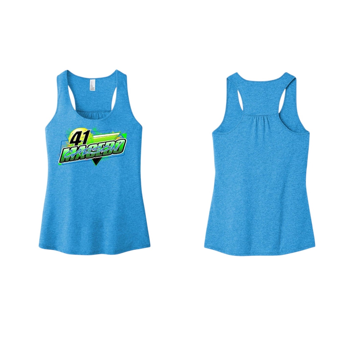 Ladies Summer Sunshine Design Racerback Tank (Turquoise)