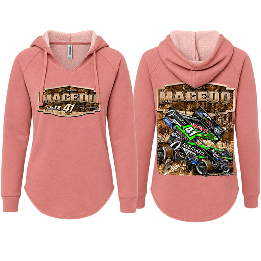 Ladies Huntin' Horsepower Design, V-Cut Hoodie (Pink Blossom)