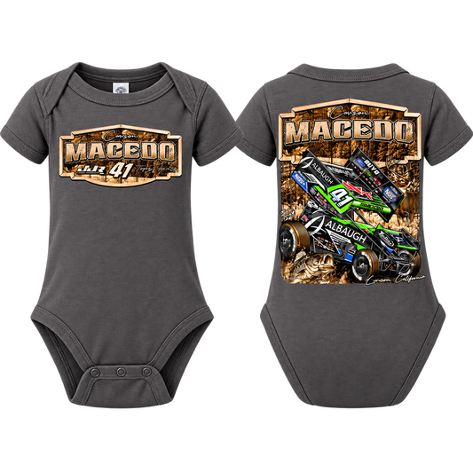 Infant Huntin' Horsepower Design Onesie (Heather Charcoal)
