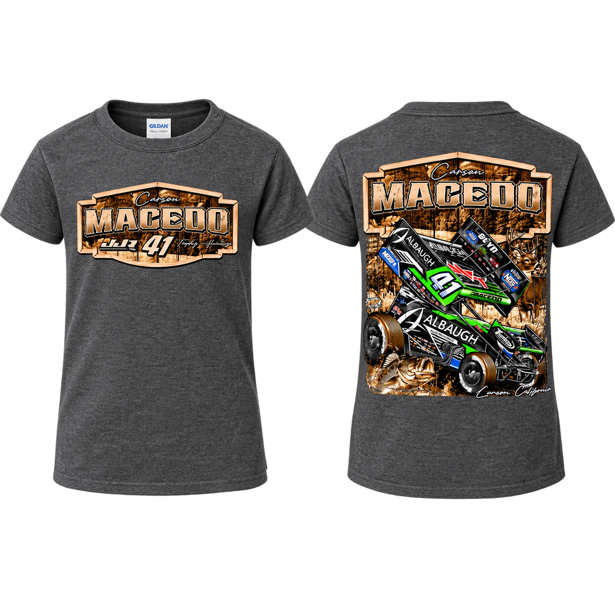 Toddler/Youth Huntin' Horsepower Design T-Shirt (Heather Charcoal)